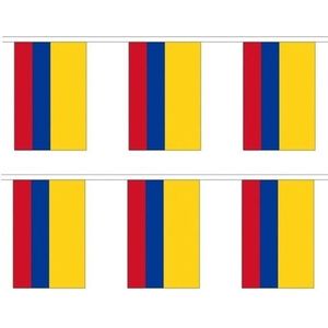 2x Buiten vlaggenlijn Colombia - 300 cm - Colombiaanse slingers versiering