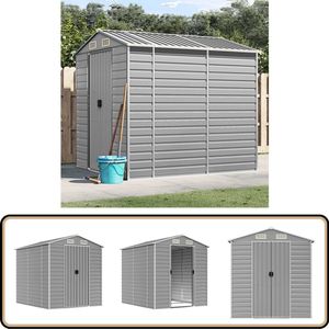 vidaXL Tuinschuur 191x215x198 cm lichtgrijs Tuinhuisje - Opslagruimte - Buitenschuur - Houten Schuur - Garage