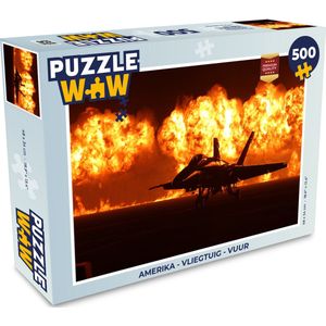 Puzzel Amerika - Vliegtuig - Vuur - Legpuzzel - Puzzel 500 stukjes