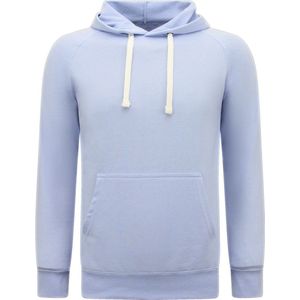 Hoodie Heren - Trui Heren - Sweater Heren - Effen Basic Slim Fit - Licht Blauw