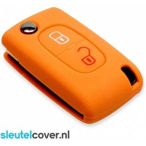 Autosleutel Hoesje geschikt voor Citroën - SleutelCover - Silicone Autosleutel Cover - Sleutelhoesje Oranje