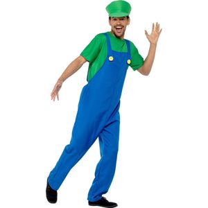 Karnival Costumes Luigi Kostuum Carnavalskleding Heren Carnaval Super Mario Kostuum - Polyester - Maat M - 3-Delig T-Shirt/Tuinbroek/Hoed