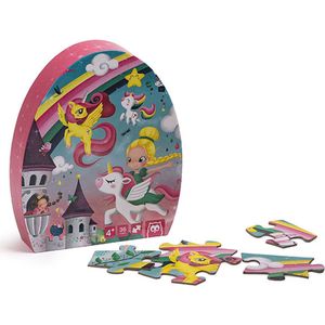 Eurekakids Puzzel Unicorn - 36 Stukjes - Kinderpuzzel met Eenhoorns en Prinsessen - 50 x 40 cm