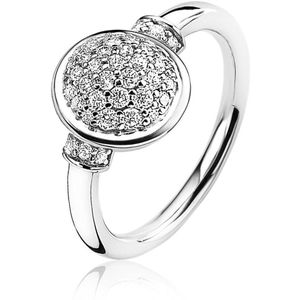 ZINZI zilveren ring ovaal wit 11,7mm ZIR1674
