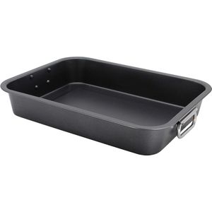 Karl Barbecue- en ovenschaal, carbon, 40 cm, met antiaanbaklaag, 39 x 29 x 6,5 cm