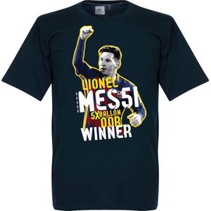 Messi 5 Times Ballon D'Or Winner T-Shirt - XXXL