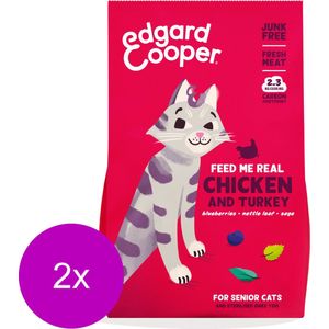 Edgard&Cooper Senior - Kattenvoer - 2 x Kip Kalkoen 2 kg