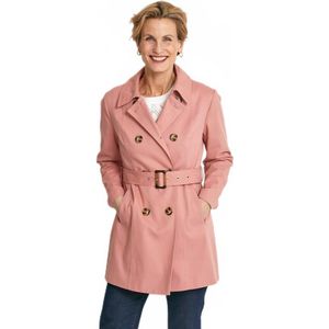 Korte trenchcoat met dubbele rijen knopen