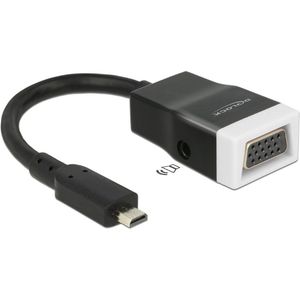 DeLOCK Micro HDMI naar VGA + 3,5mm adapter - compact - 0,15 meter