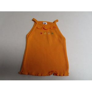 Absorba - T shirt mouwloos - Meisje - Oranje - Bloempje - 3 maand 62