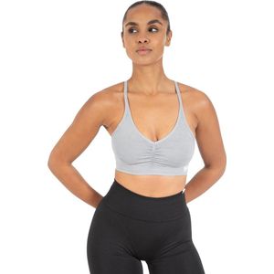 Smilodox Dames sportbeha - Batik Scrunch Icon - gevormde pasvorm, ondoorzichtige push-up bh, bh met V-hals zonder beugel, uitneembare cups, verstelbare bandjes bustier, yoga, fitness & training