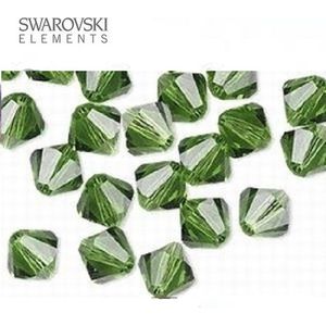 Swarovski Elements, Xilion Bicone (5328), 8mm, fern green. Per 24 stuks
