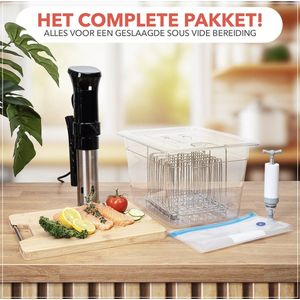 Sous vide stick - Inclusief Accessoires - Temperatuurbereik 25 tot 95 Graden - 1100W - Slowcooker - Slow Cooker Precision Staaf - Roestvrij Staal