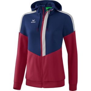 Erima Squad Tracktop Met Capuchon Dames - New Navy / Bordeaux / Silver Grey | Maat: 38