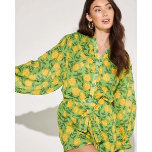 Harper & Yve Blouse Felice Ls Ss24p601 703 Pineapple Flower Dames Maat - M