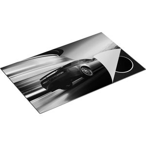 Chefcare Inductie Beschermer Rode Sportwagen Auto in de Stad - Zwart Wit - 85x52 cm - Afdekplaat Inductie - Kookplaat Beschermer - Inductie Mat
