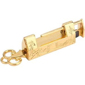 Lock en Sleutel Bloem Vintage Gesneden Antieke Latch Lock - Decoratieve Lock met Sleutel voor Sieraden Box Lade - Goud .