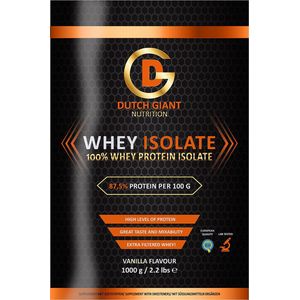 Dutch Giant Nutrition - Whey Isolaat - Eiwitshake - Aardbei - (1000g) - Gratis Shakebeker