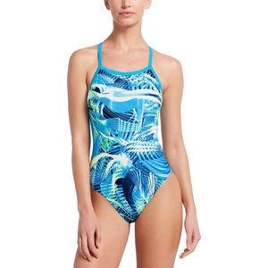 Nike Swim Whirl Crossback Zwempak Sportzwempak met platte naden, gemaakt van chloorbestendig materiaal