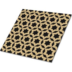 Tulup PVC Tegels - Geometrische Sterren Vinyl Tegels - 30 cm x 30 cm - Zwart Zelfklevende PVC Tegels - Set van 9 - Zelfklevende Vinyl Tegels - Geometrisch Plaktegels - Vinyl Vloer Tegels - Plaktegels keuken en Badkamer