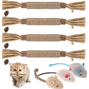 Kattenspeelgoed Natural Silvervine kattenkruidsticks matatabi kattenkruid speelgoed - indoor katten tandreiniging - kattenmuisspeelgoed - tanden - kattenspeelgoed sticks