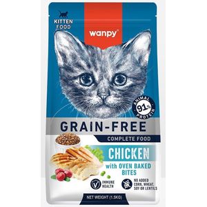 Wanpy - Kitten - Kattenvoer - Droogvoer - Kip - 1.5 kg - Graanvrij