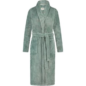 Ten Cate Dames Badjas Fleece Slate Green Dot