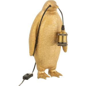 J-Line tafellamp Pinguïn - polyresin - goud - small