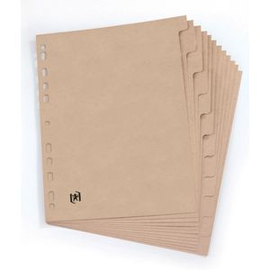Oxford Touareg - kartonnen tabbladen - A4 - 12 tabs - onbedrukt - 11 gaats - naturel