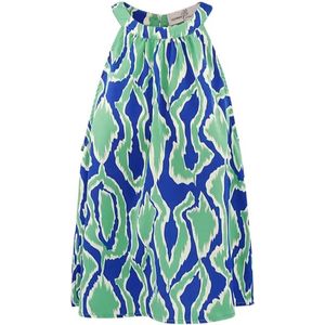 Haltertop met Fantasie Print - Blauw/Groen - Maat S