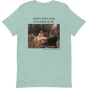 John William Waterhouse 'De Vrouw van Shalott' (""The Lady of Shalott"") Beroemd Schilderij T-Shirt | Unisex Klassiek Kunst T-shirt | Heather Prism Dusty Blue | S