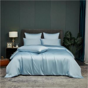 Beddengoed Blauw Lichtblauw 135 X 200 Cm Bamboevezel Glad Luxe Voor De Zomer Ademend Verkoelend Eenpersoons Dekbedovertrek Met Ritssluiting En 1 Kussensloop Van 80 X 80 Cm