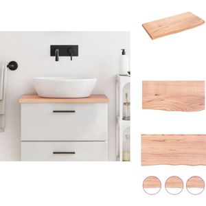 vidaXL Wastafelblad - Wastafelbladen - Blad Voor Wastafel - Tafelblad - Wastafelblad 60x30x2 behandeld massief hout lichtbruin