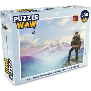 Puzzel Eenzame bergbeklimmer heeft de top bereikt - Legpuzzel - Puzzel 500 stukjes