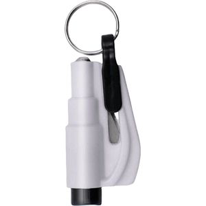 QuickFixed Veiligheidshamer - 2 IN 1 - Noodhamer - Met Gordelsnijder - Sleutelhanger - Auto - Wit