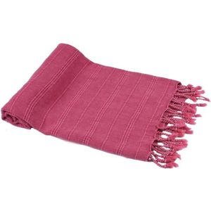 Hamamdoek bamboe Stone denim red