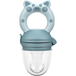 Babyfruitvoederfopspeen - Geschikt voor baby's vanaf 4 maanden en ouder - Babyfruit bijtring - Blauw - Fruitspeen