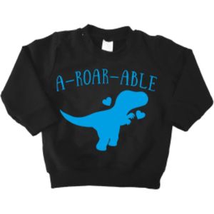 Sweater - Dino - A Roar Able - Maat 80 - Zwart Blauw