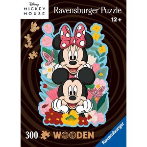 Ravensburger houten puzzel Disney Mickey & Minnie Mouse - Legpuzzel - 300 stukjes