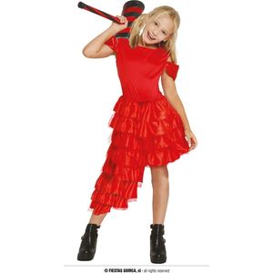 Guirca - Spaans & Mexicaans Kostuum - Spaanse Furie Paola - Meisje - Rood - 10 - 12 jaar - Carnavalskleding - Verkleedkleding