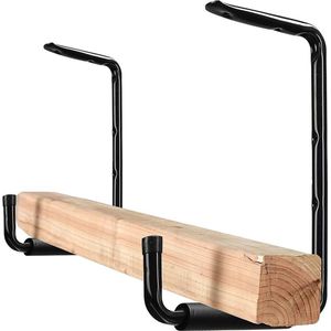 Wandplafondgemonteerde garageopberghaken, 39 cm zware grote utilityhangers, overhead organizer voor ladder, gereedschap, tuinslang en fiets (2 stuks, zwart)