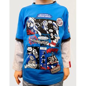 Mickey Mouse Longsleeve Blauw/Grijs-Maat 128