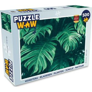 Puzzel Monstera - Bladeren - Planten - Jungle - Natuur - Legpuzzel - Puzzel 500 stukjes