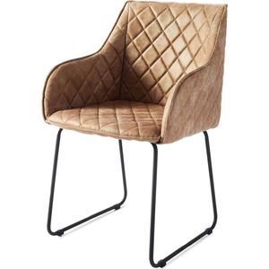 Riviera Maison Eetkamerstoel Met Armleuning - Isco Drive Dining Armchair - Bruin