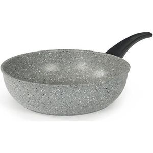 Flonal Dura Koekenpan | Wokpan - Pannen - Pan Ø24cm - Koekenpan inductie - Antikleefpan - Geschikt voor alle warmtebronnen & vaatwasser - Aluminium - Grijs