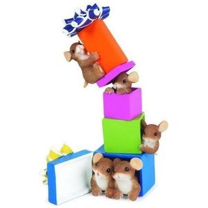 Charming Tails- Our Family Really Stacks Up- Toren van blokken- Stapeltoren- Bouwstenen- Woonkamer Decoratie- Fitz & Floyd- Vintage- Hangemaakt- Driedimensionale Wenskaart