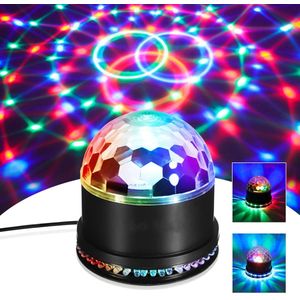 5W LED discobal 51 LED's discolamp feestverlichting RGB lichteffect muziekgestuurde podiumverlichting disco feestverlichting