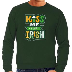 St. Patricks day sweater groen voor heren - Kiss me im Irish - Ierse feest kleding / trui/ outfit/ kostuum XL