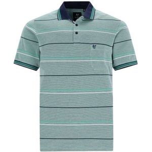 Hajo - Poloshirt Piqué - heren- groen gestreept - maat 4XL