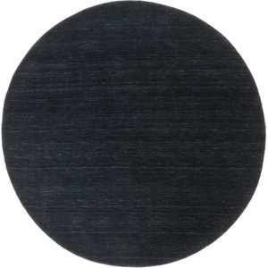 Vloerkleed MOMO Rugs Panorama Uni Rond Black Vloerkleed - 150 rond - Rond - Laagpolig,Rond Tapijt - Industrieel - Zwart